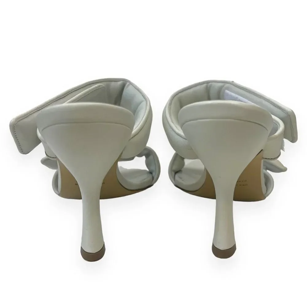 GIA BORGHINI 85mm Leather High Heel Sandals Steel Grey White Women's Size 40 - Picture 8 of 9